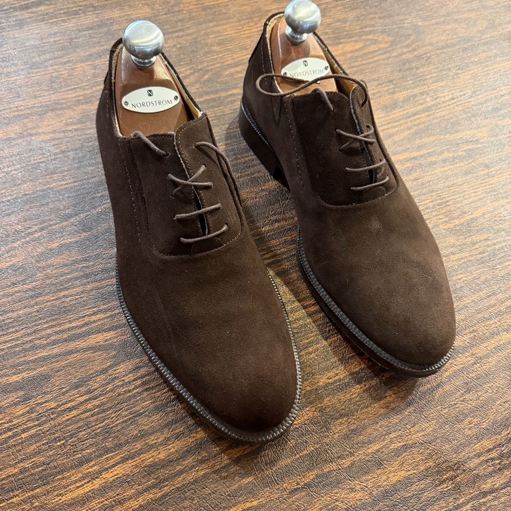 Johnston & Murphy Dark Brown Suede Derby Shoes